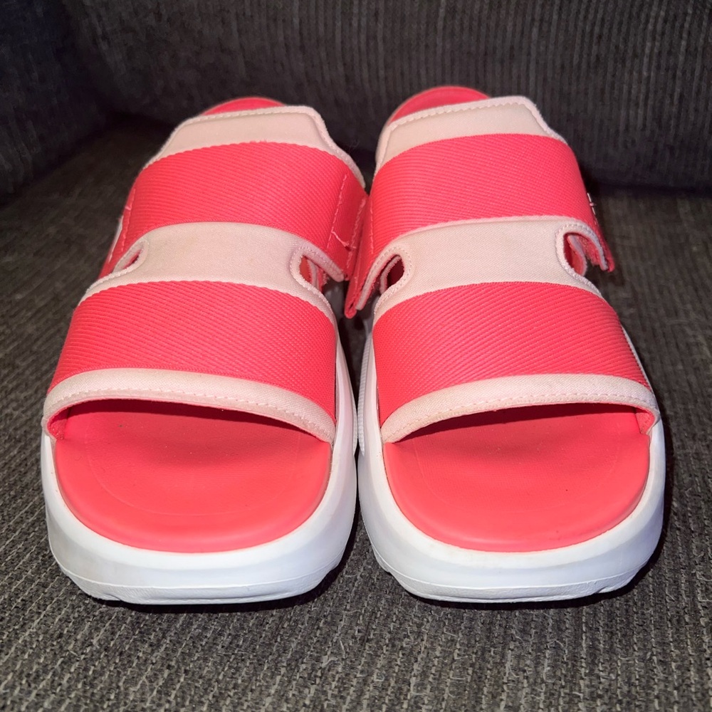 Adidas Hot Pink and White Sporty Sandals with Velcro Straps - Picture 2 of 7
